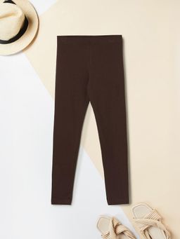 max - Girls Brown Solid Leggings