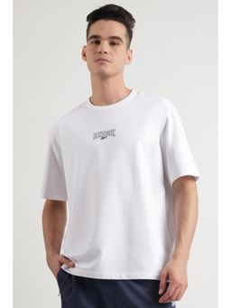 Reebok - Men White Cotton Blend Round Neck T-Shirt