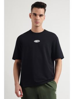 Reebok - Men Black Cotton Blend Round Neck T-Shirt