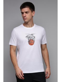 Reebok - Men White Cotton Round Neck T-Shirt