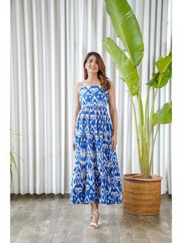 Moonstruck - Blue Printed Strappy Maxi Dress