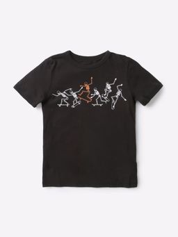 GAP - Boys Black Graphic Crew Neck T-Shirt