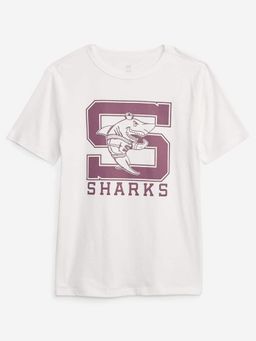 GAP - Boys Off White Graphic Crew Neck T-Shirt