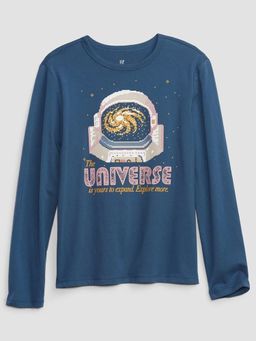 GAP - Boys Blue Graphic Crew Neck T-Shirt