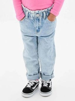 GAP - Boys Blue Mid-Rise Light Wash Straight Fit Jeans