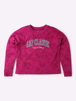 GAP - Girls Pink Crew Neck Tie-Dye T-Shirt