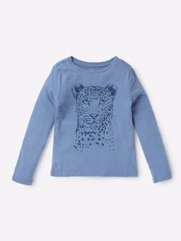 GAP - Girls Blue Round Neck Graphic T-Shirt