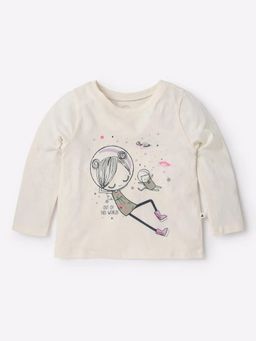 GAP - Girls Off White Graphic Crew Neck T-Shirt