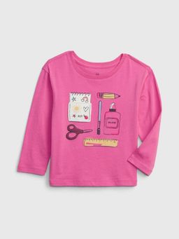 GAP - Girls Pink Graphic Crew Neck T-Shirt