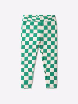 GAP - Girls Green Checks Mid-Rise Slim-Fit Leggings