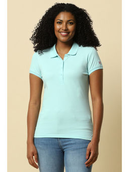 Allen Solly - Women Blue Solid Casual Polo T-Shirt