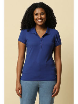 Allen Solly - Women Blue Solid Casual Polo T-Shirt