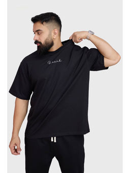FUAARK - Black Solid Oversized Fit T-Shirt