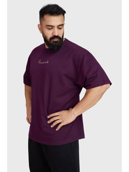 FUAARK - Purple Solid Oversized Fit T-Shirt
