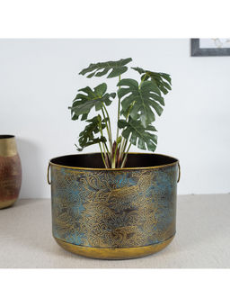 HomeTown - Metal Planter with Stand,Multi