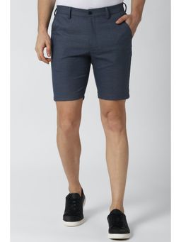 Peter England - Men Navy Solid Slim Fit Casual Shorts