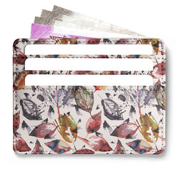 DailyObjects - Autumn Leaves Gold Skinny Fit Card Wallet