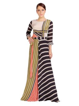 Soup by Sougat Paul - Stripes Printed Multicolour Jumpsuit