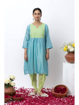 SMRITI GUPTA - Turquoise Chanderi Kurta