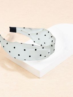 OOMPH - White Polka Dots Print Knotted Fashion Hair Band Head Band