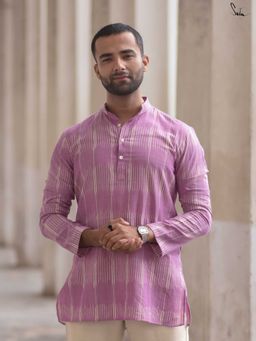 Suta - Men Woven Lavender Smart Casual Cotton Shirt