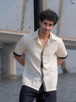 Suta - Men Woven White Smart Casual Cotton Shirt