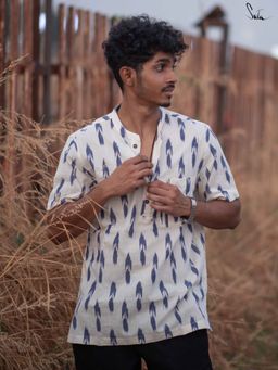 Suta - Men Woven White Smart Casual Cotton Shirt