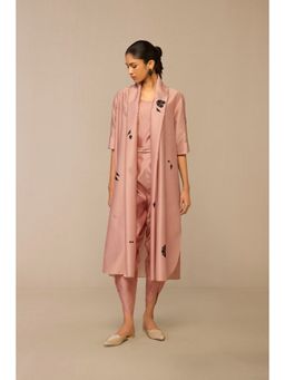 AMPM - Pink Dinar Inner with Dhoti, Jacket and Belt (Set of 4)