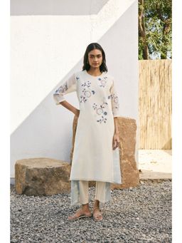 Vaayu - Blue Pearl Applique Floral Co-Ord (Set of 2)