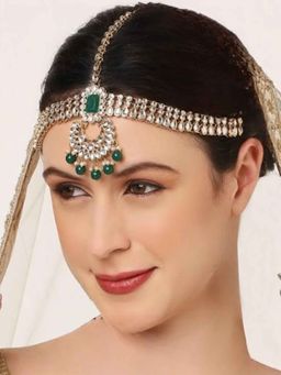 OOMPH - Green Kundan Jadau Wedding Bridal Damini Mathapatti