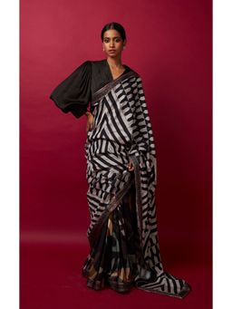 Vedika M - Multi-Color Saree with Stitched Blouse