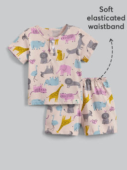 Hopscotch - 2-Pc Zoo Animal Shorts Set