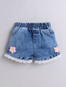 Hopscotch - Blooming Denim Shorts