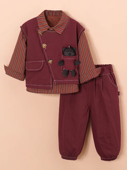 Hopscotch - 4-Pc Animal Striped Pants Set