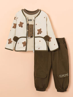 Hopscotch - 3-Pc Teddy Bear Motif Pants Set