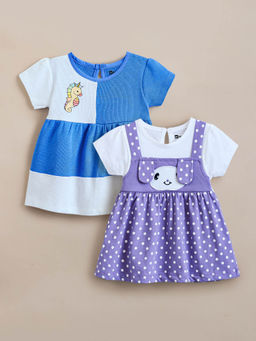 Hopscotch - 2-Pack Cotton Seahorse & Panda Dress