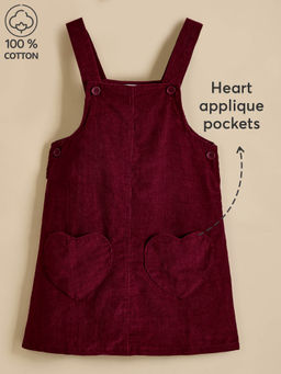 Hopscotch - Heart Appliqua Cotton Pinafore