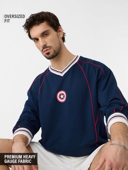 The Souled Store - Captain America: Winter Soldier Men Oversized Full Sleeve T-Shirt