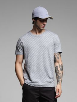 Jack & Jones - Men Regular Fit Grey T-Shirt