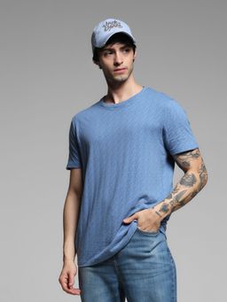 Jack & Jones - Men Regular Fit Blue T-Shirt