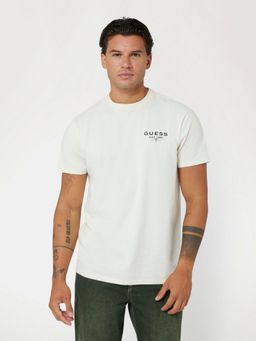 Guess - White Pure Cotton Round Neck Solid T-Shirt