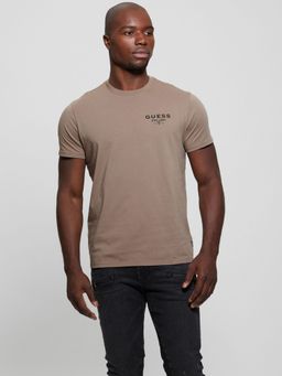 Guess - Brown Pure Cotton Round Neck Solid T-Shirt