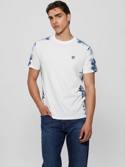 Guess - White Pure Cotton Tropical Printed T-Shirt
