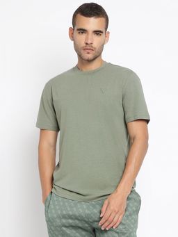 Guess - Green Hedley Cotton Blend Solid T-Shirt