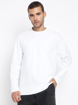 Guess - White Answer Pure Cotton Solid T-Shirt