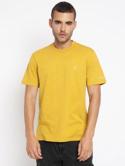 Guess - Yellow Frah Pure Cotton Solid T-Shirt