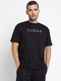 Guess - Black Hozier Pure Cotton Solid T-Shirt