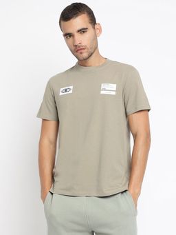 Guess - Green Faramir Cotton Blend Printed T-Shirt