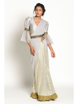 RISHI & VIBHUTI - Elva Embellished Saree without Blouse