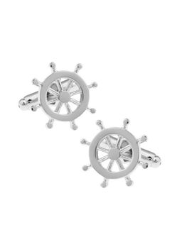 The Tie Hub - Silver Sailer Wheel Cufflink